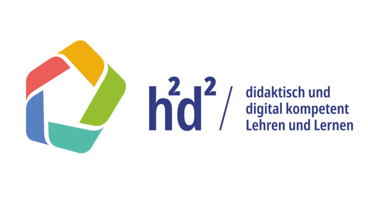 Das Bild zeigt das Logo des Projekts h²d²  -didaktisch und digital kompetent Lehren und Lernen. Dieses besteht aus einem Fünfeck, dessen Seiten stellvertretend für je eines der fünf Labs stehen.