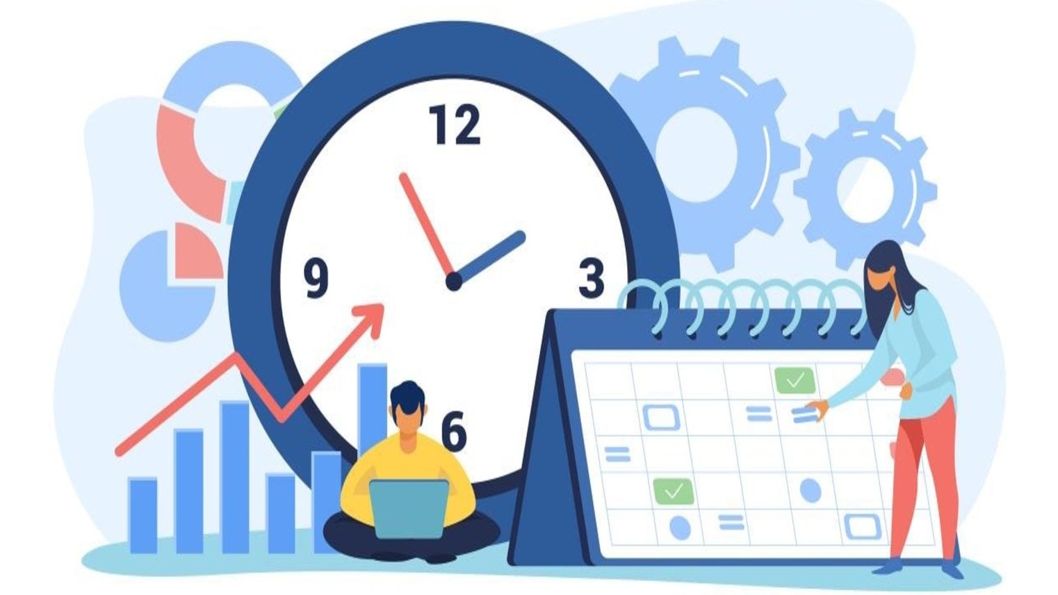 Eine Uhr und ein Kalender, die Terminplanung und Organisation im Promotionsstudium symbolisieren