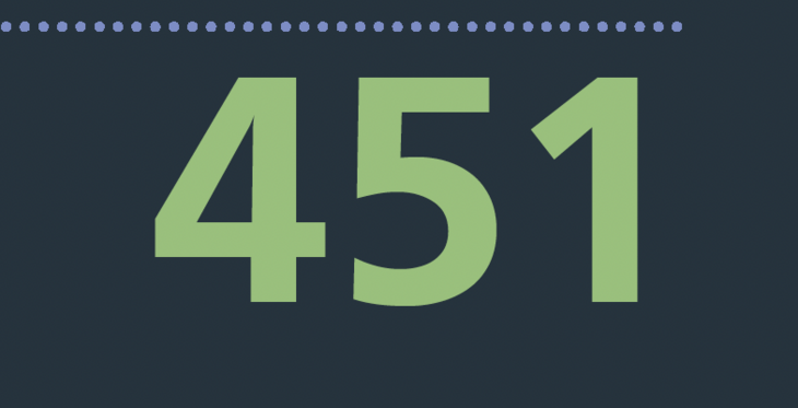 Die Zahl 451 auf blauem Grund