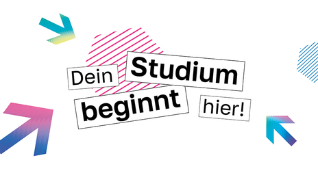 Grafik mit Slogan "Dein Studium beginnt hier".