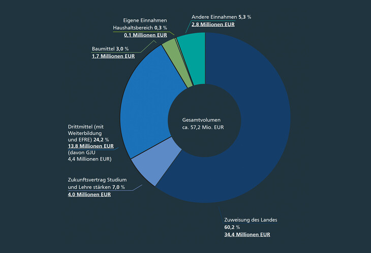 Kreisdiagramm mit Haushaltszahlen 2024