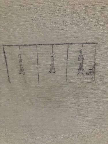 „Eindrücke eines Kindes“ (Wandzeichnung, Stammlager jüdisches Museum; Chantal Liebisch)