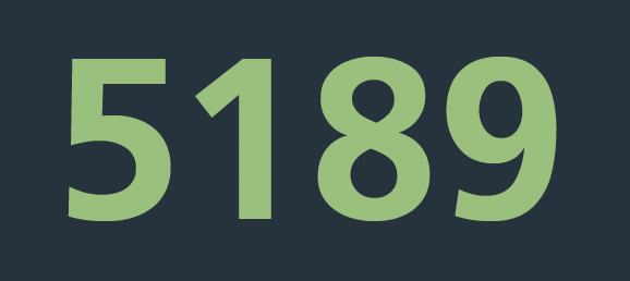 Die Zahl 5189 auf blauem Grund