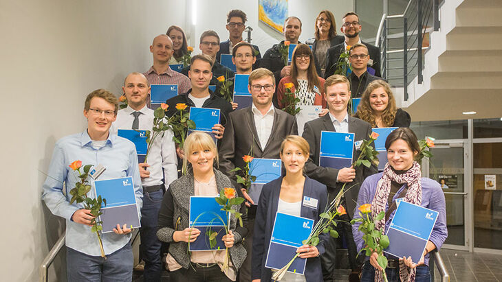 Die Deutschlandstipendiatinnen und -stipendiaten 2015/16 an der Hochschule Magdeburg-Stendal.