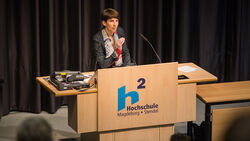 Rektorin Anne Lequy bei der feierlichen Amtseinführung am 23. April (Foto: Matthias Piekacz)