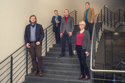 Dr. Matthias Haase, Prof. Dr. Irmtraud Beerlage, Prof. Dr. Olaf Ueberschär, Prof. Dr. Susanne Borkowski, Prof. Dr. Reik Donner (v.l.), Foto: Matthias Piekacz