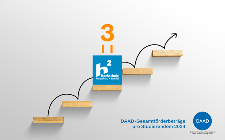 Bundesweit Platz 3 in der DAAD-Förderbilanz – nach Fördersumme pro Kopf der Studierenden. Grafik: Katja Medorn